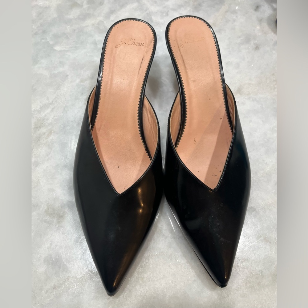 J. Crew Black Mules Sleek Minimalist Design